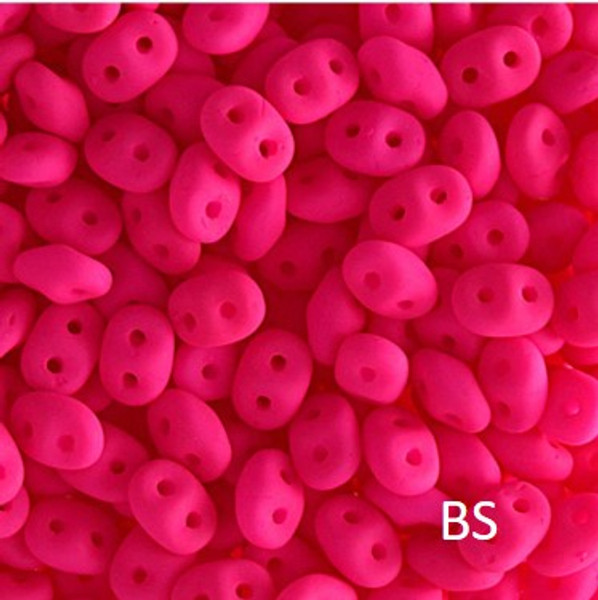 SuperDuo Beads 2.5X5mm Neon Pink