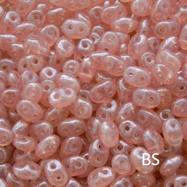 SuperDuo Beads 2.5X5mm Rose White Luster