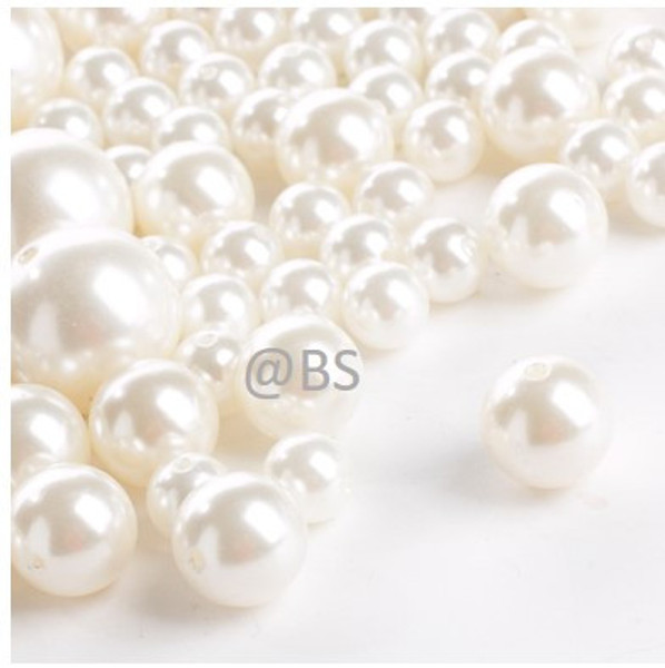 6mm Acrylic Pearl Beads (Off White)