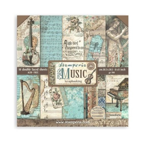 Stamperia Small Paper Pad 10 sheets - Music