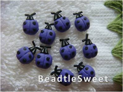 Nail Art Accessories in Dark Purple Ladybird