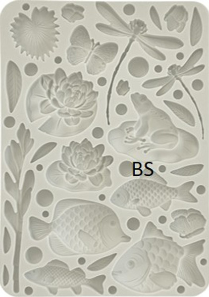 Silicon Mould A5 - Forest fish and dragonfly