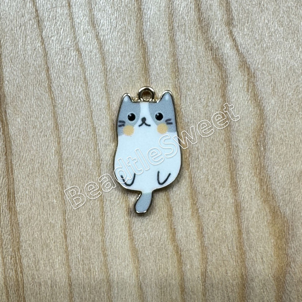 34889_Charm - Cat (Grey/White)_1 34889_Charm - Cat (Grey/White)_1