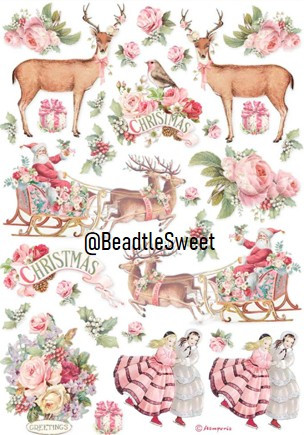 Stamperia Rice Paper DFSA4923(Pink Christmas)