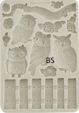Silicon mould A5 - The Owl's House Owls and Branch