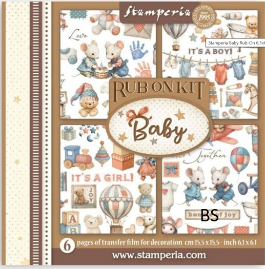 Rub on kit cm 15,5x15,5 - 6 pages (Baby) DFLRBX05