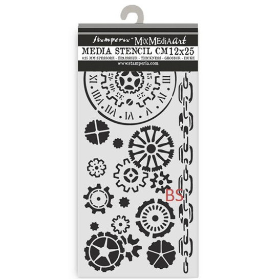 Stamperia Thick stencil 12X25cm - Voyages Fantastiques mechanisms (KSTDL131)