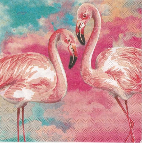 Flamingo_Pair Decoupage Napkin in Singapore