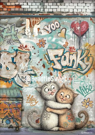 Stamperia Rice Paper - Furry Friends Funky Cats