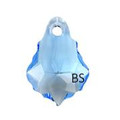 16 x 11mm Swarovski 6090 Aquamarine Baroque Pendant