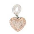 Swarovski BeCharmed Pave Heart Charm Light Peach/Silk 86502