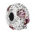 Swarovski Becharmed Heart Pave 81722 Antique Pink and Silvershade