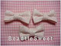 Pastel Pink Ribbons with white polka dots
