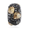 Swarovski Becharmed Heart Pave 81722 Crystal Golden Shadow and Jet Hematite