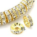 Swarovski 77512 Rondelle Spacer Bead Crystal in Gold 10mm