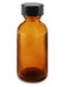 Amber Boston Round Glass Bottle - 1 oz.
