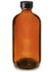 Amber Boston Round Glass Bottle - 8 oz.