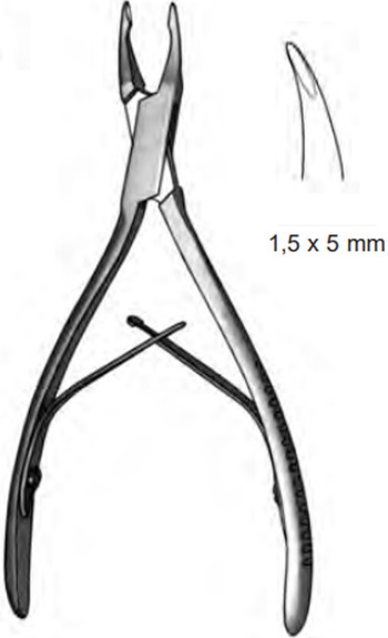 Product Spectrum Micro Friedman Rongeur, 5.5" (14cm), Curved, Single Action, 1.5mm Jaw | SAH.20-2761 Image