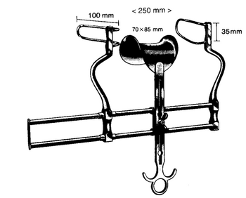 Product Spectrum Balfour Retractor, 10" (250mm) Spread, Double Shaft, 100x35mm Lateral Blades, 70x85mm Center Blade | SAH.25-5141 Image