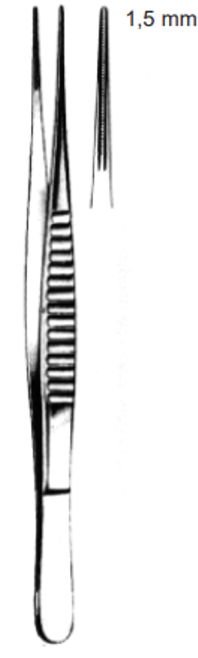 Product Spectrum Debakey Tissue Forcep 6.25", Atraumatic Serrated Jaw, 1.5mm Tip | SAH.30-3581 Image