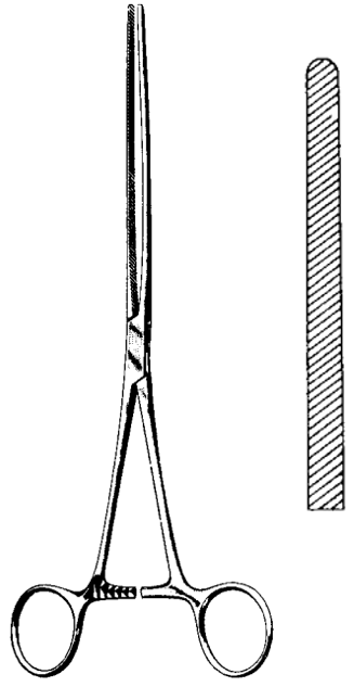 Product Spectrum Doyen Intestinal Forcep, 9", Straight, Cross Serrations | SAH.60-4091 Image
