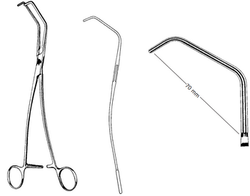Product Spectrum Debakey Satinsky Tangential Occlusion Clamp, 10.5" (26.5cm), Atraumatic Jaws, 70mm Jaw Width | SAH.13-2513 Image