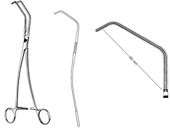 Product Spectrum Debakey Satinsky Tangential Occlusion Clamp, 10.8" (27.5cm), Atraumatic Jaws, 80mm Jaw Width | SAH.13-2514 Image