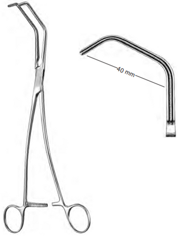 Product Spectrum Debakey Satinsky Vascular Clamp, 9.5" (24cm), Atraumatic Jaws, 40mm Jaw Width | SAH.13-2515 Image