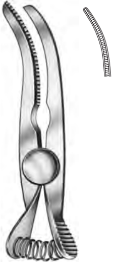 Product Spectrum Atraumatic Bulldog Clamp, 1.75" (45mm), Curved, Spring Loaded | SAH.13-3104 Image