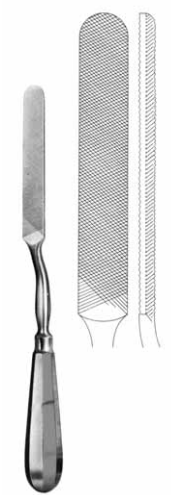 Product Spectrum Bone File/Rasp, 9.75" (24.5cm), 15mm Width, Flat/Convex with Cross Serrations | SAH.20-1450 Image