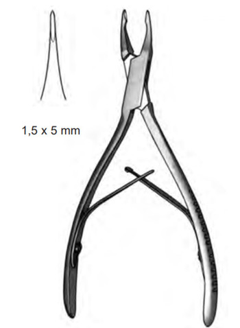 Product Spectrum Micro Friedman Rongeur, 5.5" (14cm), Straight, Single Action, 1.5mm Jaw | SAH.20-2771 Image