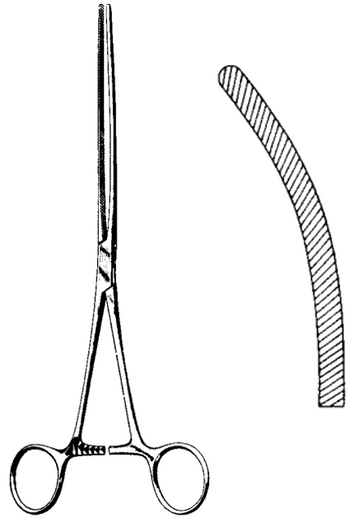 Product Spectrum Doyen Intestinal Forcep, 8.25in, Curved Cross Serrations | SAH.20-4403 Image