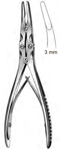 Product Spectrum Beyer Bone Rongeur, 7in (18cm), Curved, Double Action, 3mm Jaw | SAH.20-5732 Image