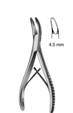 Product Spectrum Luer (Dean) Rongeur, 5.9" (15cm), Curved, Single Action, 4.5mm Jaw | SAH.20-5610 Image