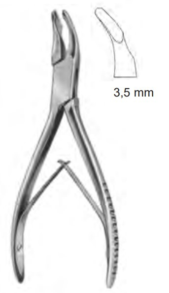 Product Spectrum Cleveland Rongeur, 5.5" (14cm), Curved, Single Action, 3.5mm Jaw | SAH.20-8250 Image