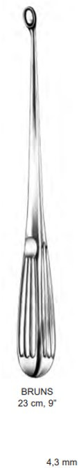 Product Spectrum Bruns Bone Curette, 9" (23cm), Straight, Hollow Handle Size 1 (4.3 mm) | SAH.20-8303 Image