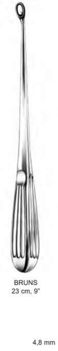Product Spectrum Bruns Bone Curette, 9" (23cm), Straight, Hollow Handle Size 2 (4.8 mm) | SAH.20-8304 Image