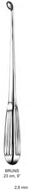 Product Spectrum Bruns Bone Curette, 9" (23cm), Angled, Hollow Handle, Size 000 (2.8 mm) | SAH.20-8309 Image