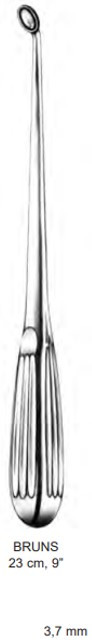 Product Spectrum Bruns Bone Curette, 9" (23cm), Angled, Hollow Handle, Size 0 (3.7 mm) | SAH.20-8311 Image