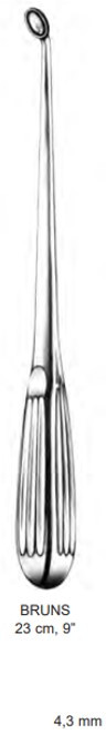 Product Spectrum Bruns Bone Curette, 9" (23cm), Angled, Hollow Handle, Size 1 (4.3 mm) | SAH.20-8312 Image