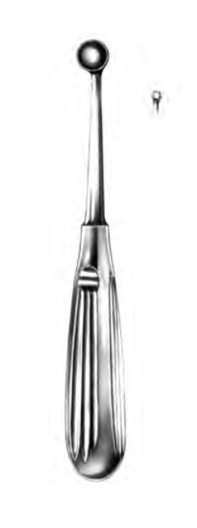 Product Spectrum Bruns Bone Curette, 6.75" (17cm), Straight, Hollow Handle, Size 000 (3.3mm) | SAH.20-8331 Image