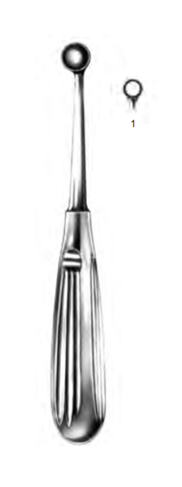 Product Spectrum Bruns Bone Curette, 6.75" (17cm), Straight, Hollow Handle, Size 1 (7.3mm) | SAH.20-8334 Image