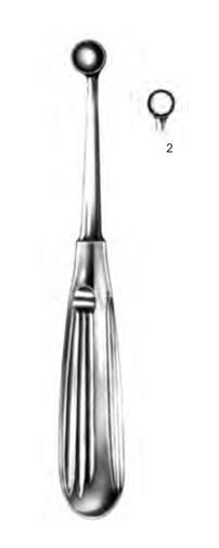 Product Spectrum Bruns Bone Curette, 6.75" (17cm), Straight, Hollow Handle, Size 2 (8.3mm) | SAH.20-8335 Image