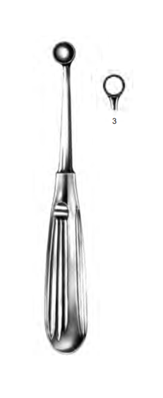 Product Spectrum Bruns Bone Curette, 6.75" (17cm), Straight, Hollow Handle, Size 3 (10.2mm) | SAH.20-8336 Image