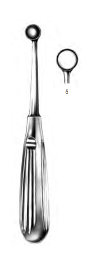 Product Spectrum Bruns Bone Curette, 6.75" (17cm), Straight, Hollow Handle, Size 5 (12.8mm) | SAH.20-8338 Image