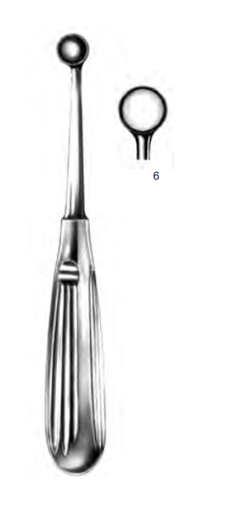 Product Spectrum Bruns Bone Curette, 6.75" (17cm), Straight, Hollow Handle, Size 6 (14mm) | SAH.20-8339 Image
