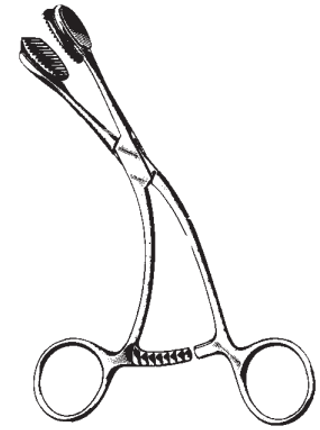 Product Spectrum Young Tongue Forcep, 6.25" (16cm), Curved, Rubber Ribbed Jaws | SAH.20-9900 Image