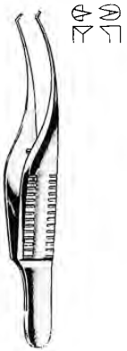 Product Spectrum Barraquer-Katzin Iris Forcep, 2.75" (7cm), Semi-Curved, 1x2 Flat Teeth | SAH.24-5366 Image