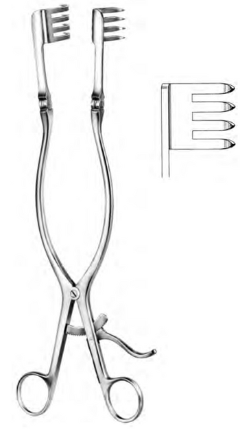 Product Spectrum Beckman-Adson Retractor, 12.25in. (31cm), 4x4 Teeth, Short Teeth, Sharp | SAH.25-9314 Image