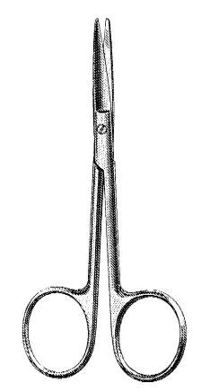 Product Spectrum Knapp Scissor, 4" (10cm), Curved, Blunt/Blunt | SAH.50-2313 Image